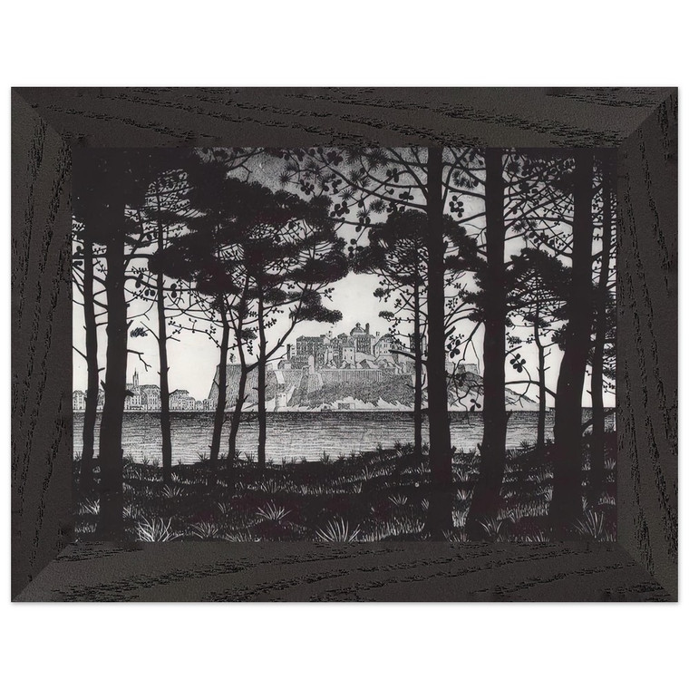 MC Escher  PINETA OF CALVI CORSICA Premium Wooden Framed Art Print / Poster