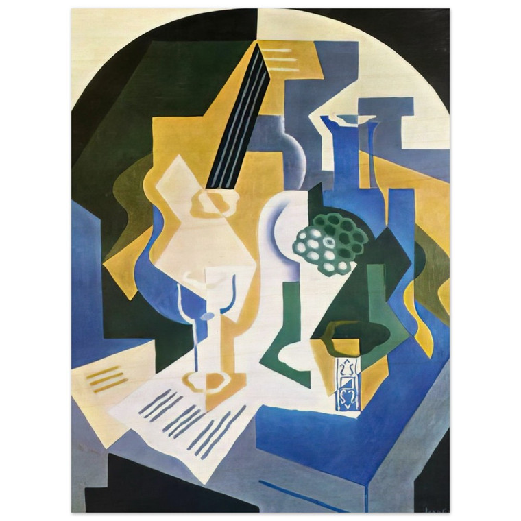 Juan Gris  STILL LIFE WITH FRUIT BOWL AND MANDOLIN 1919 Wood Print