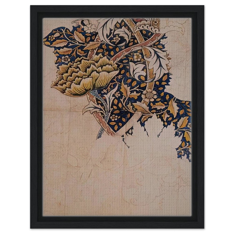 William Morris  DESIGN FOR WINDRUSH PRINTED TEXTILE 1883 Framed Canvas