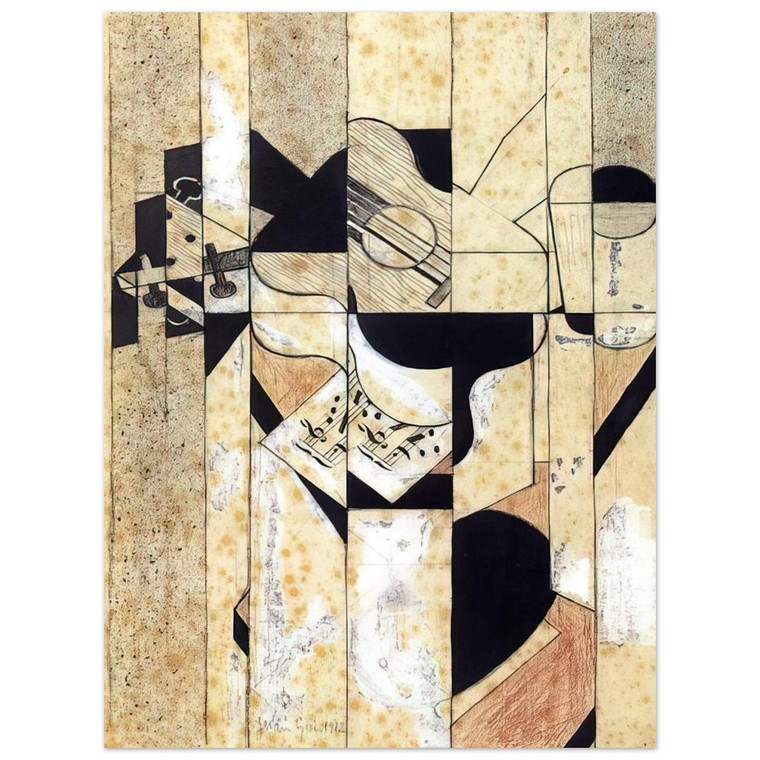 Juan Gris  GUITAR AND GLASS 1912 Aluminum Print