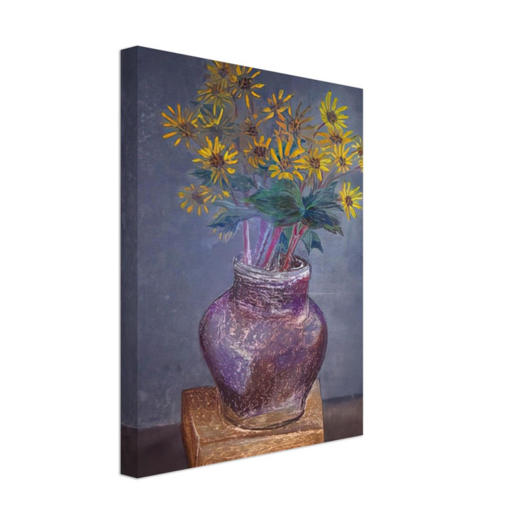 Morris Graves Homemade Painting Homemade Daisies and Vase 1982 Canvas