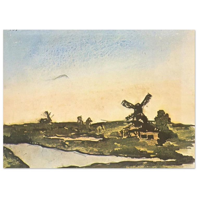 Pablo Picasso  Dutch landscape with windmills Fine Art Poster / Art Print