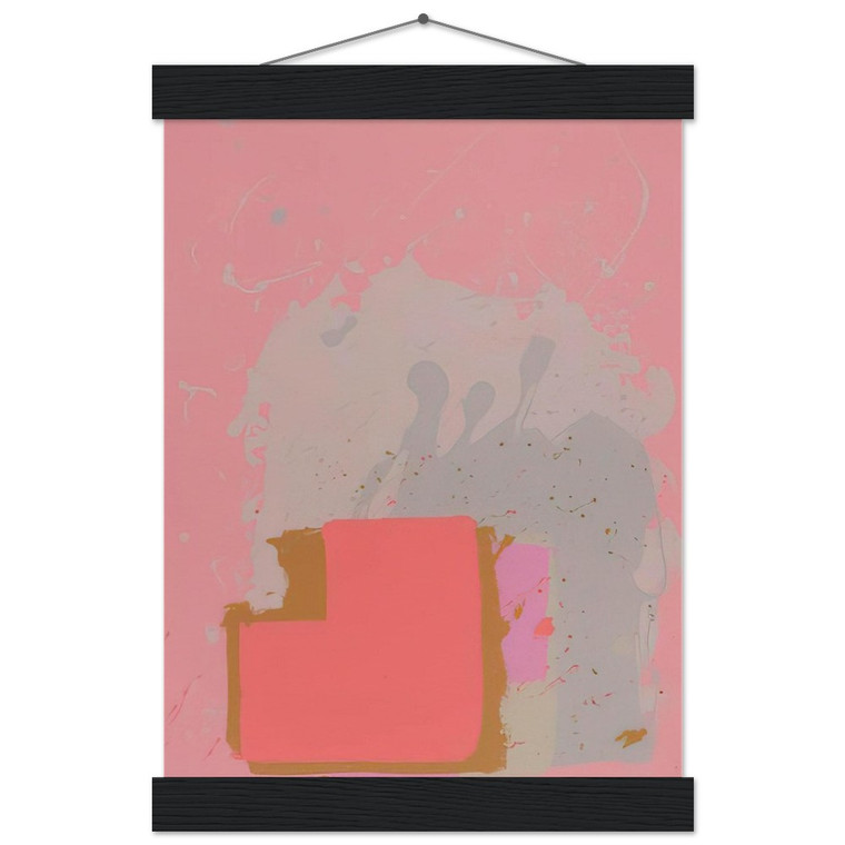 John Hoyland Red Black on Pink 1971 Museum-Quality Matte Poster with Hanger
