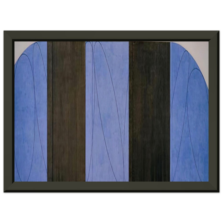 Robert Mangold BLUE BLACK FIVE PANEL ZONE PAINTING 1998 Metal Framed Print