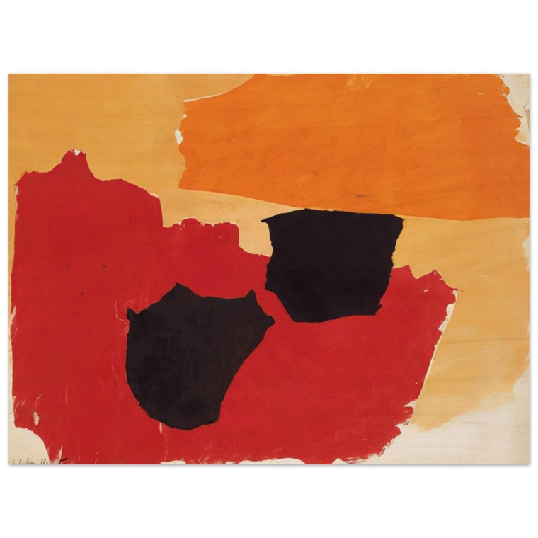 Esteban Vicente  ORANGE RED BLACK 1962 Wood Print