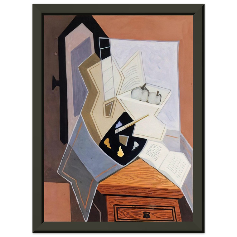 Juan Gris Still Life Open Window 1925 Premium Metal Framed Art Print / Poster