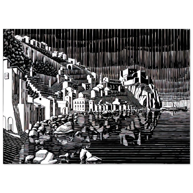 MC Escher  SCILLA CALABRIA FEBRUARY 1931 1931 Fine Art Poster / Art Print