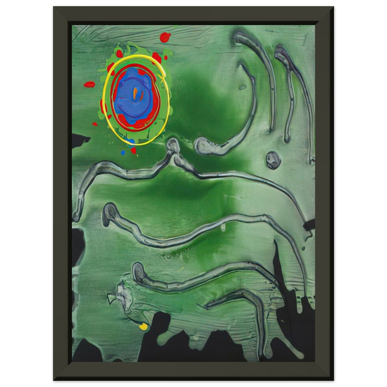 John Hoyland  Green Sea Moon  2006 Premium Metal Framed Art Print / Poster