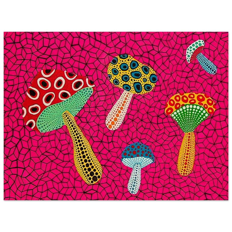 Yayoi Kusama  MUSHROOMS 1995 Wood Print