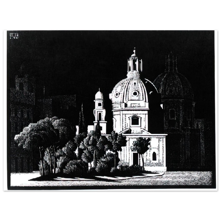 MC Escher  NOCTURNAL ROME 1 Aluminum Print