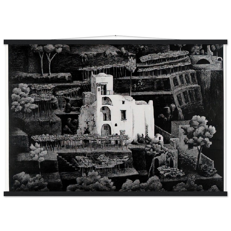 MC Escher  FARMHOUSE RAVELLO Museum-Quality Matte Paper Poster with Hanger
