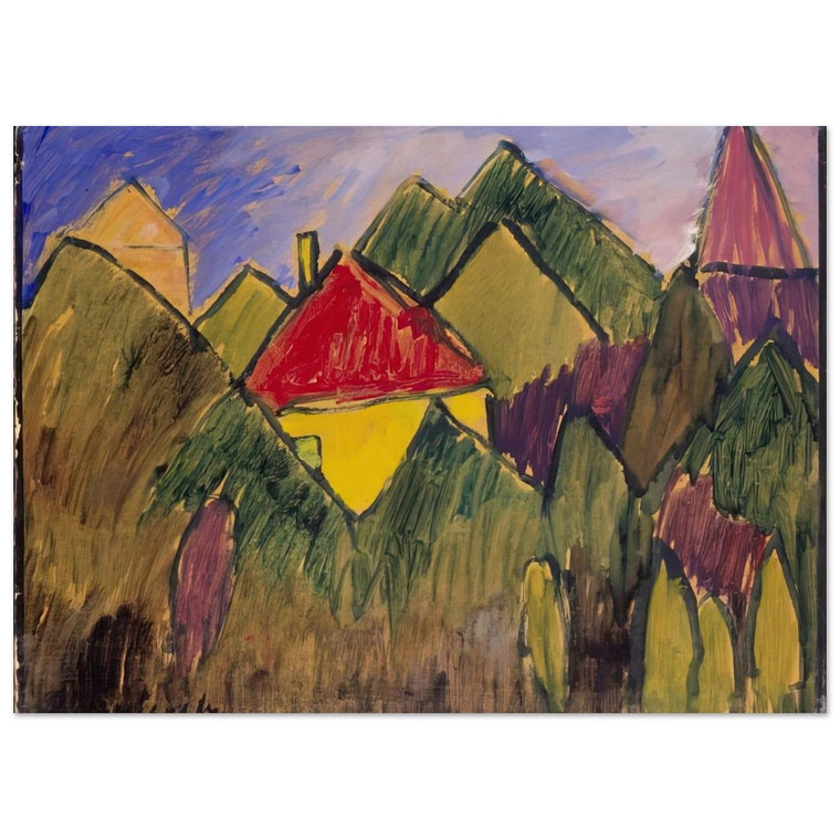 Alexej von Jawlensky  ROTE GIEBEL ROTE D CHER 1910 Fine Art Poster / Art Print