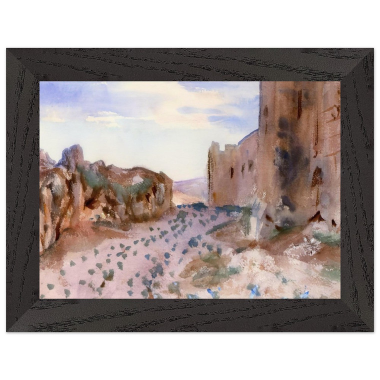 John Singer Sargent Fortress Roads and Rocks Premium Wood Framed Print