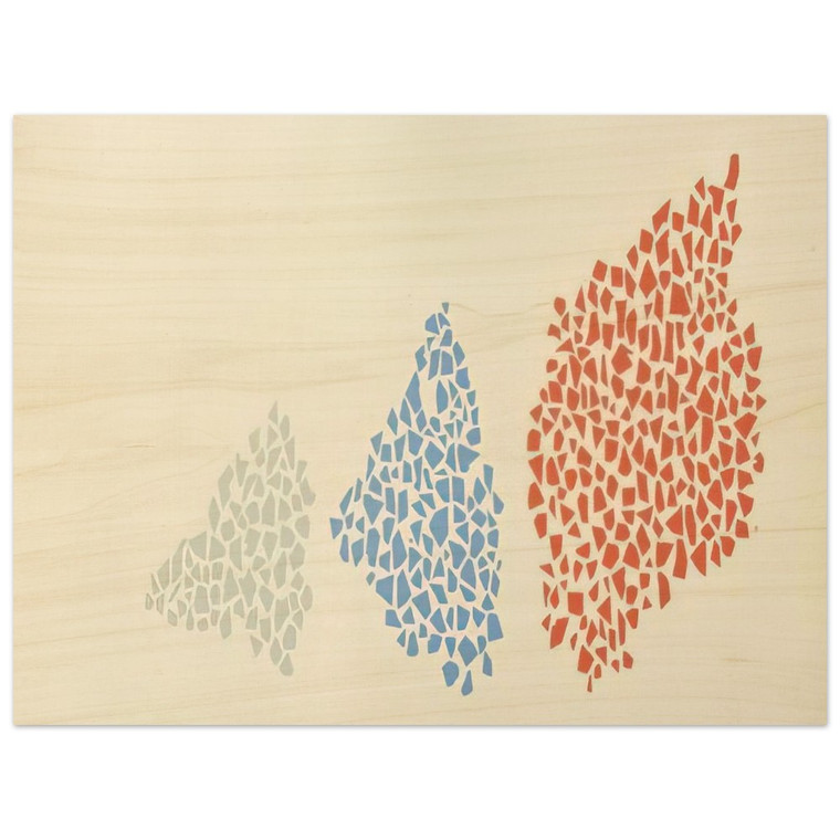 Robert Goodnough  Red Blue and Grey  PostPainterly Abstraction Wood Print