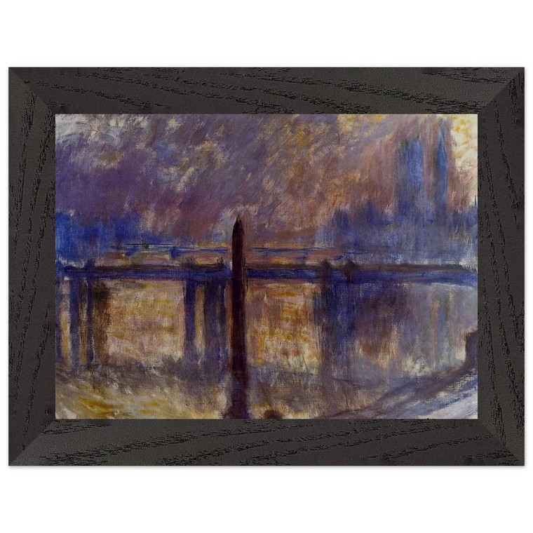 claude monet Charing Cross Bridge Cleopatras Needle Premium Wooden Framed Print