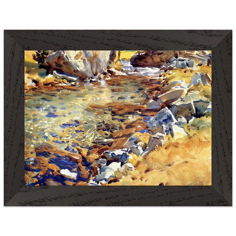 John Singer Sargent  Brook among Rocks Premium Wooden Framed Art Print / Poster