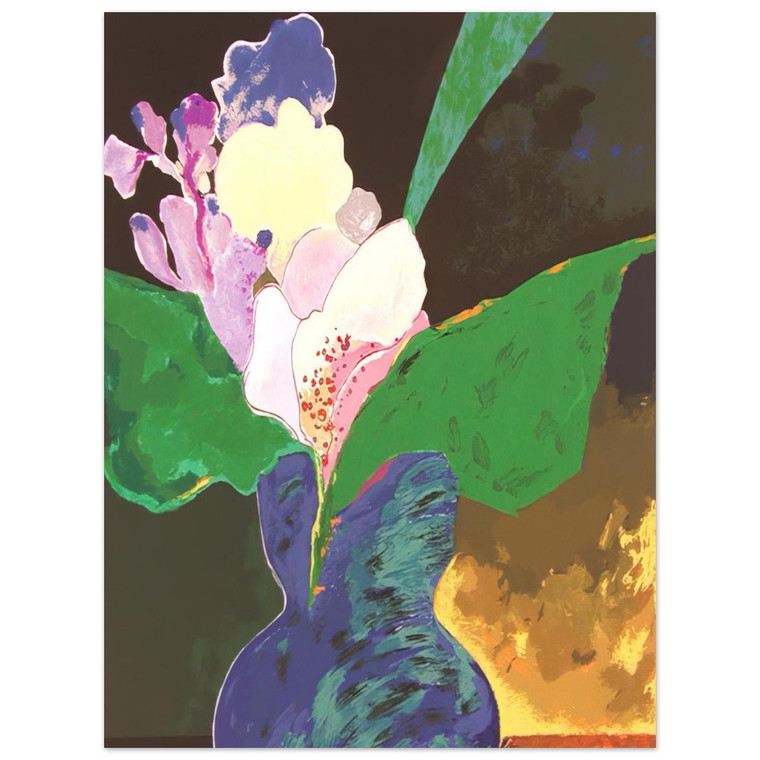 Aldemir Martins  Blue Vase With Flowers  2002 Aluminum Print