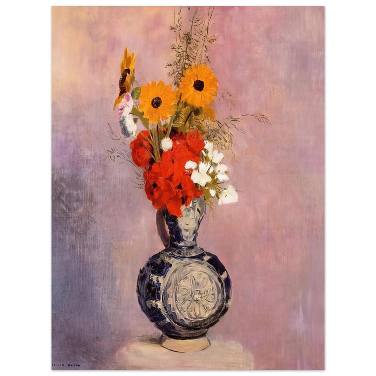 Odilon Redon  BOUQUET OF FLOWERS IN A BLUE VASE 2 Aluminum Print