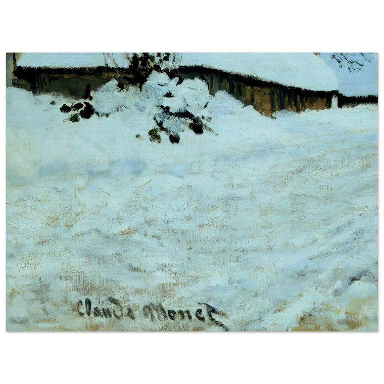 claude monet  Cart on the Snow Covered Road with SaintSimeon Farm Wood Print
