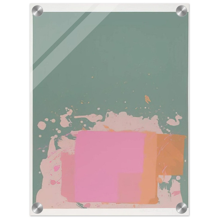 John Hoyland  Green Orange Pink  1971 Acrylic Print