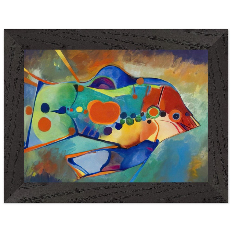 Aldemir Martins Fish Naive Primitivism Premium Wood Framed Print Poster