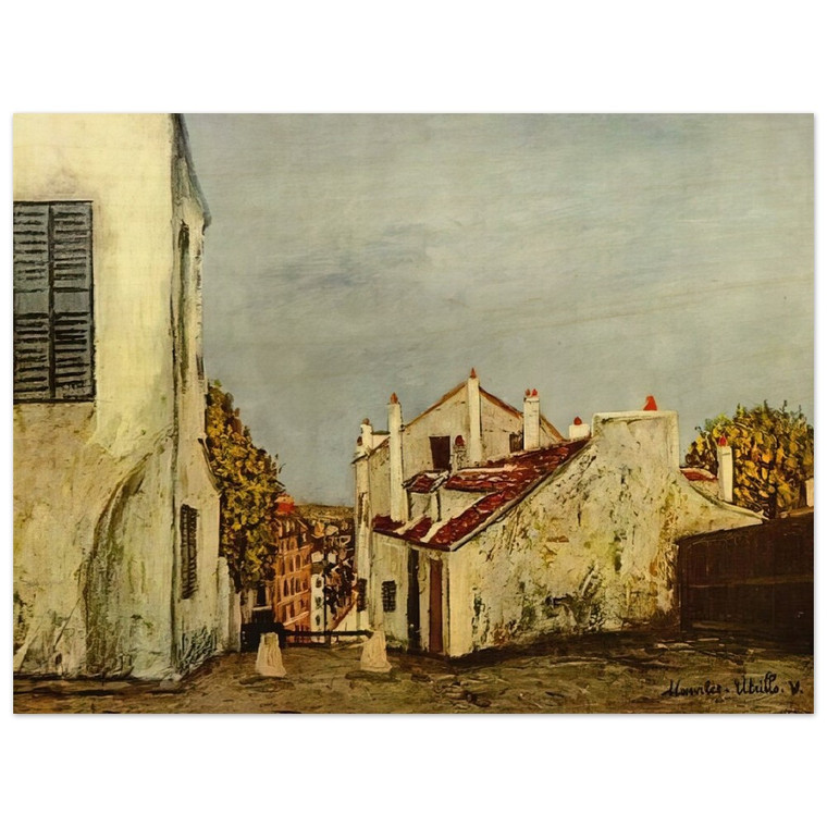 Maurice Utrillo  HOUSES IN MONTMARTRE Wood Print