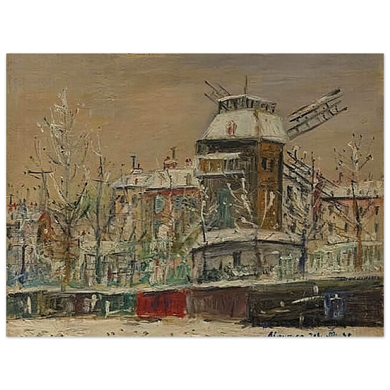 Maurice Utrillo  MOULIN DE LA GALETTE UNDER THE SNOW 1 Wood Print