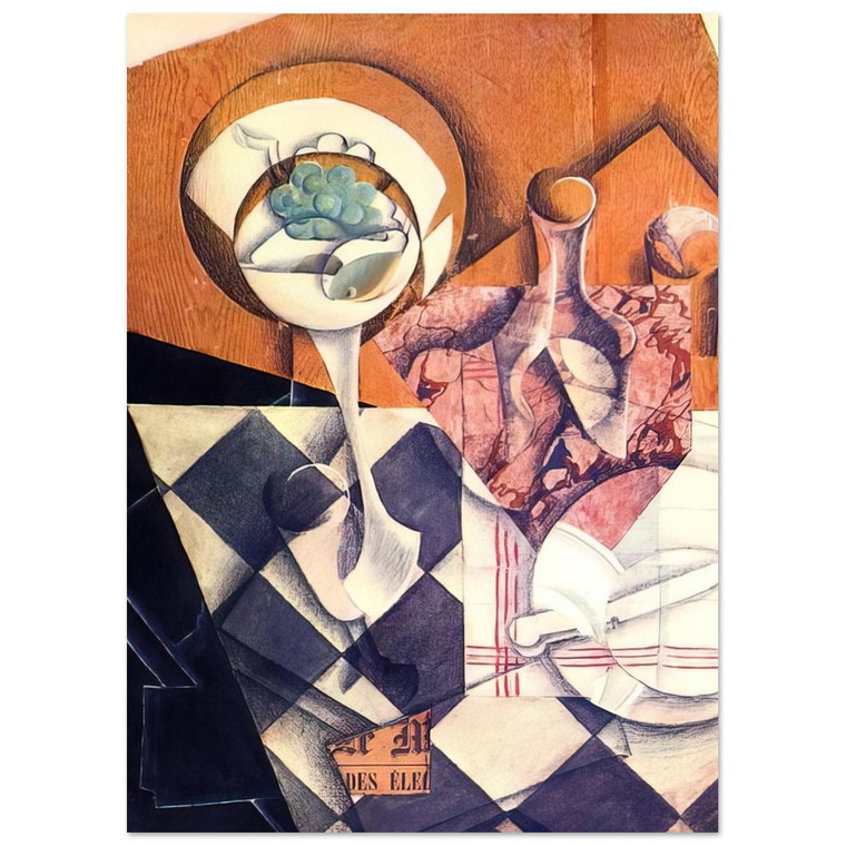 Juan Gris  FRUIT BOWL WITH BOTTLE 1914 Fine Art Poster / Art Print