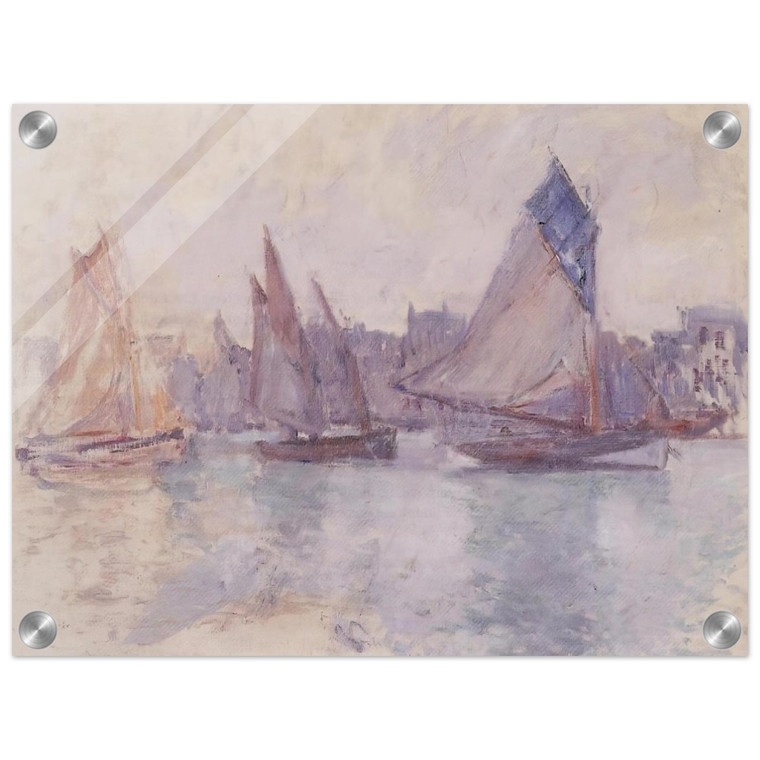 claude monet  Boats in the Port of Le Havre Acrylic Print