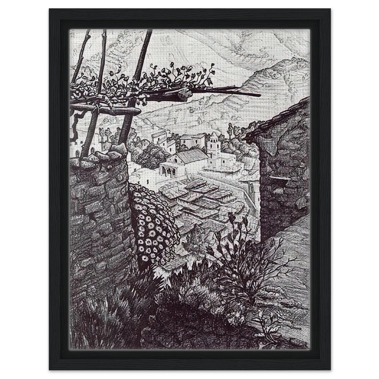 MC Escher  THE HAMLET OF TURELLO SOUTHERN ITALY Framed Canvas