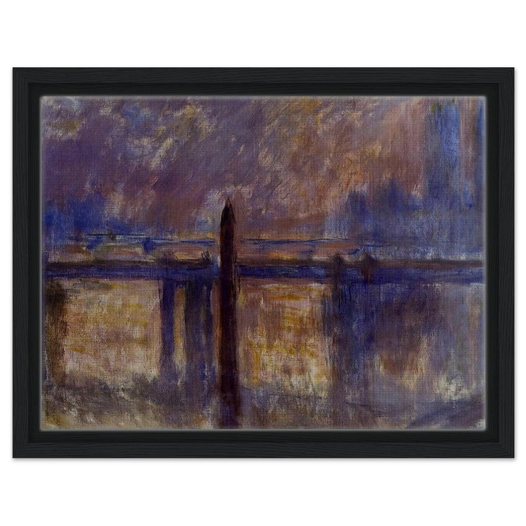 claude monet  Charing Cross Bridge Cleopatras Needle Framed Canvas