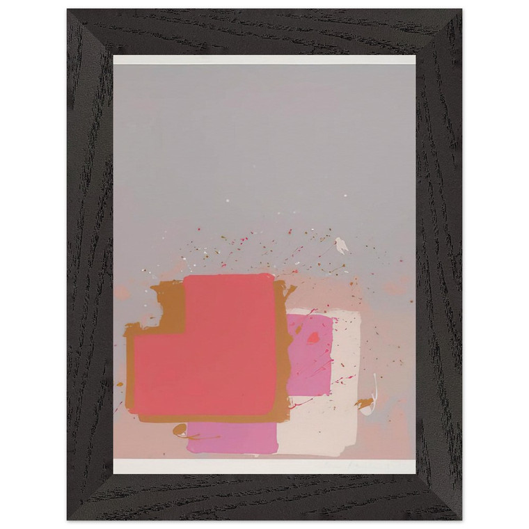 John Hoyland  Red Black on Grey  1971 Premium Wooden Framed Art Print / Poster
