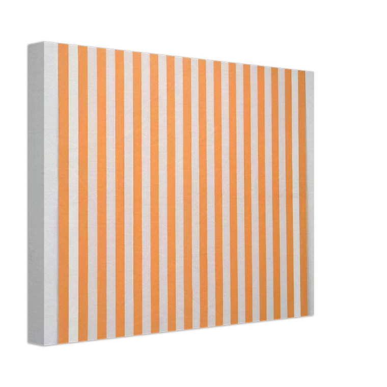 Daniel Buren Acrylique blanche sur tissu rayé blanc orange 1972 Canvas