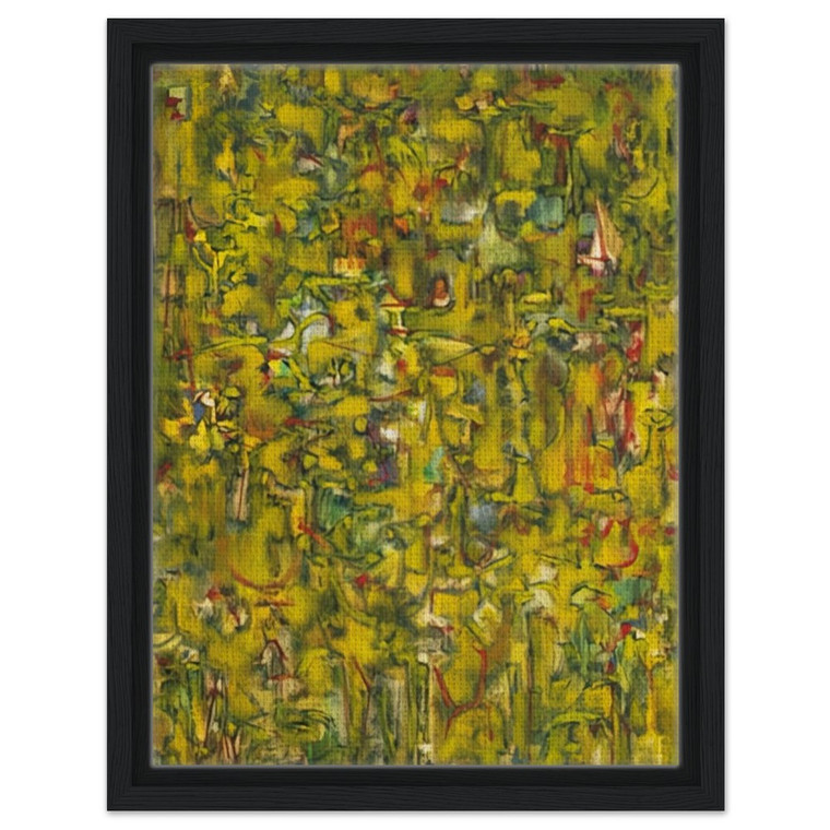 Ad Reinhardt  Number 43 Abstract Painting Yellow  1947 Framed Canvas