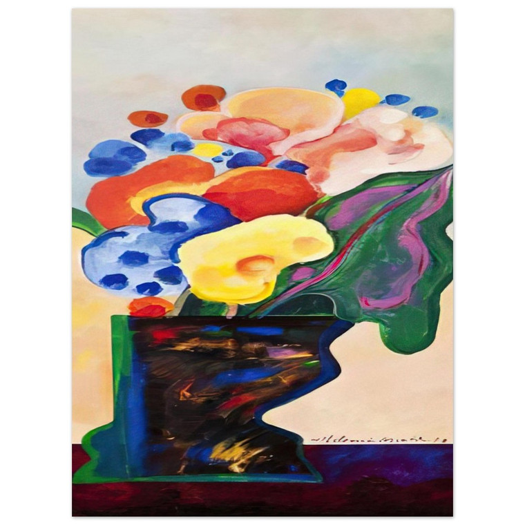 Aldemir Martins  Vase With Flowers  1990 Aluminum Print