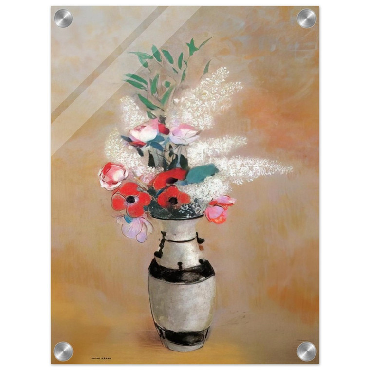 Odilon Redon  BOUQUET WITH WHITE LILIES IN A JAPANESE VASE Acrylic Print