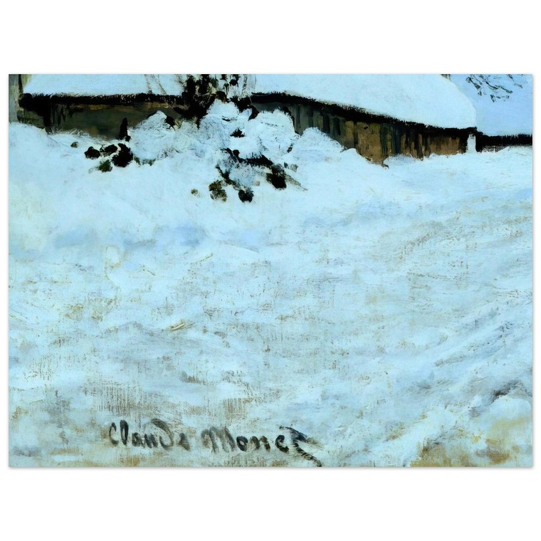 claude monet  Cart on the Snow Covered Road with SaintSimeon Farm Aluminum Print