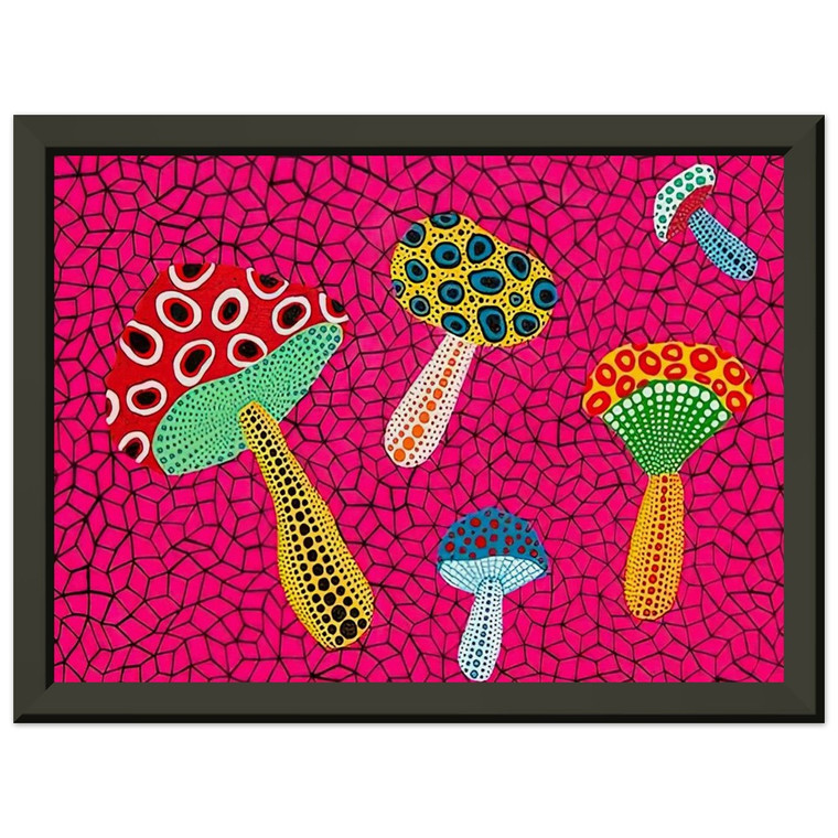 Yayoi Kusama  MUSHROOMS 1995 Premium Metal Framed Art Print / Poster