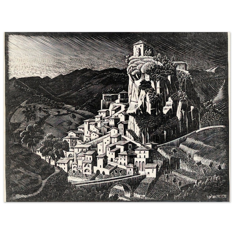 MC Escher  PALIZZI CALABRIA OCTOBER 1930 1930 Wood Print