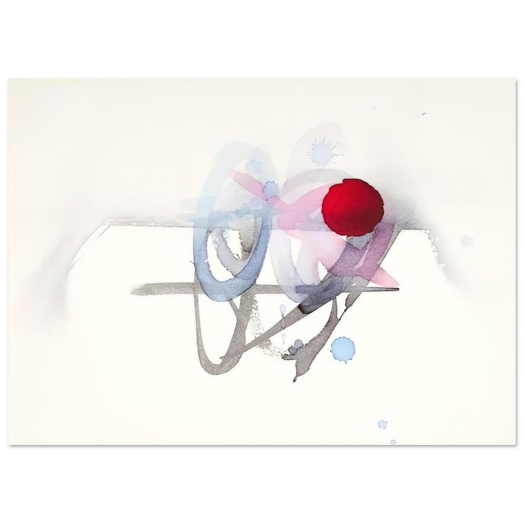 Luis Feito  UNTITLED RED BLACK PINK AND BLUE Fine Art Poster / Art Print