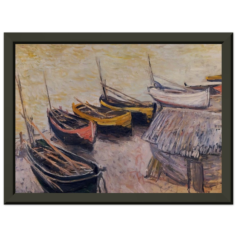 claude monet  Boats on the Beach Premium Metal Framed Art Print / Poster