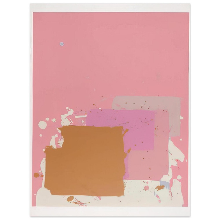 John Hoyland  Brown Black on Pink  1971 Aluminum Print