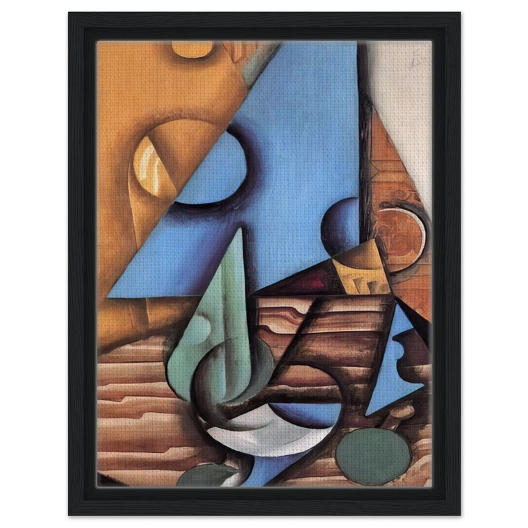Juan Gris  BOTTLE AND GLASS ON A TABLE 1914 Framed Canvas
