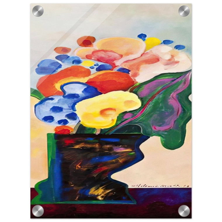 Aldemir Martins  Vase With Flowers  1990 Acrylic Print