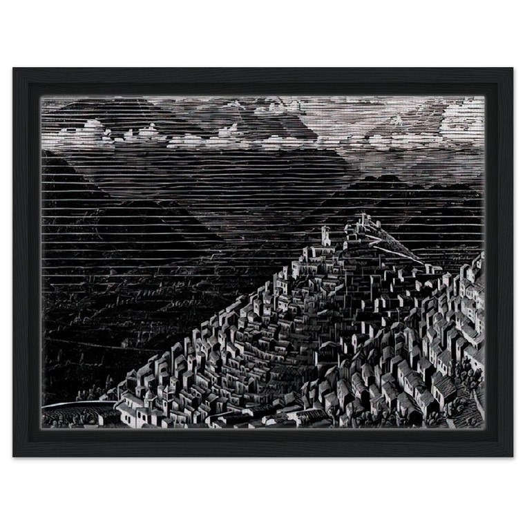 MC Escher  MORANO CALABRIA Framed Canvas
