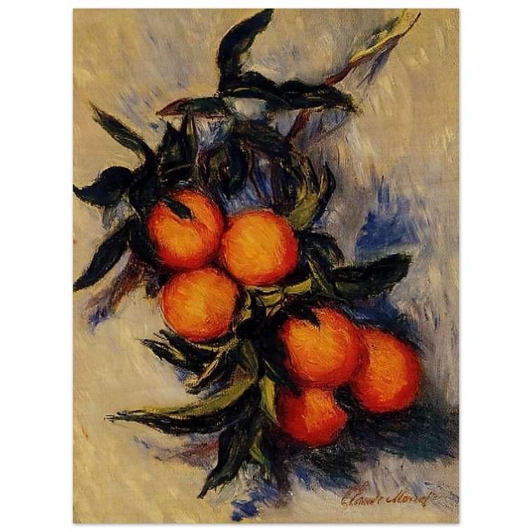 claude monet  Branch of Orange Bearing Fruit Wood Print