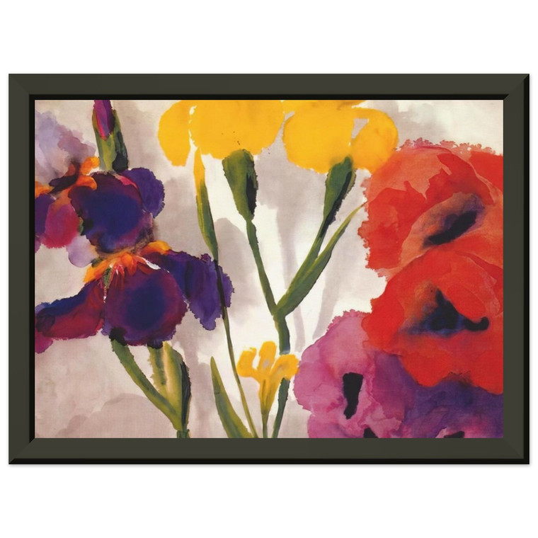 Emil Nolde  Irises and poppies Premium Metal Framed Art Print / Poster