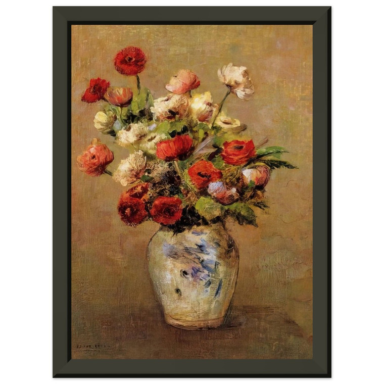 Odilon Redon  BOUQUET OF FLOWERS N3 Premium Metal Framed Art Print / Poster