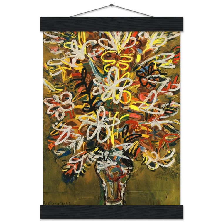 Rene Portocarrero FLOWER VASE 1963 Matte Paper Poster with Hanger