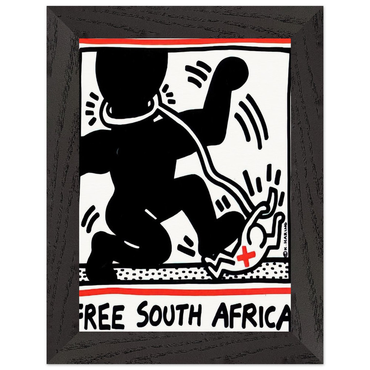 Keith Haring  FREE SOUTH AFRICA 1985 N2 Premium Wooden Framed Art Print / Poster
